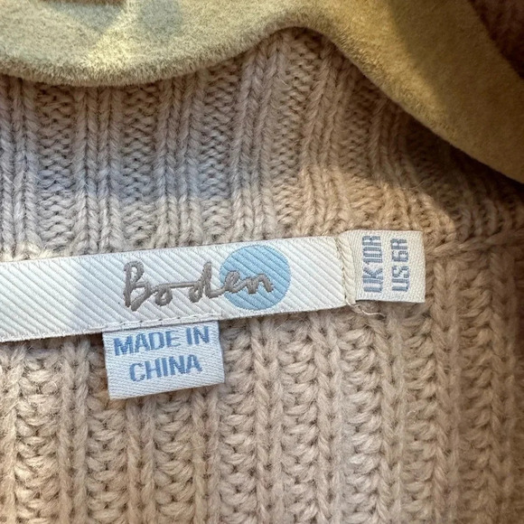 Boden Beige Wool Alpaca Turtleneck Knit Sweater Dress Women’s Size US 6R Small - Picture 7 of 12